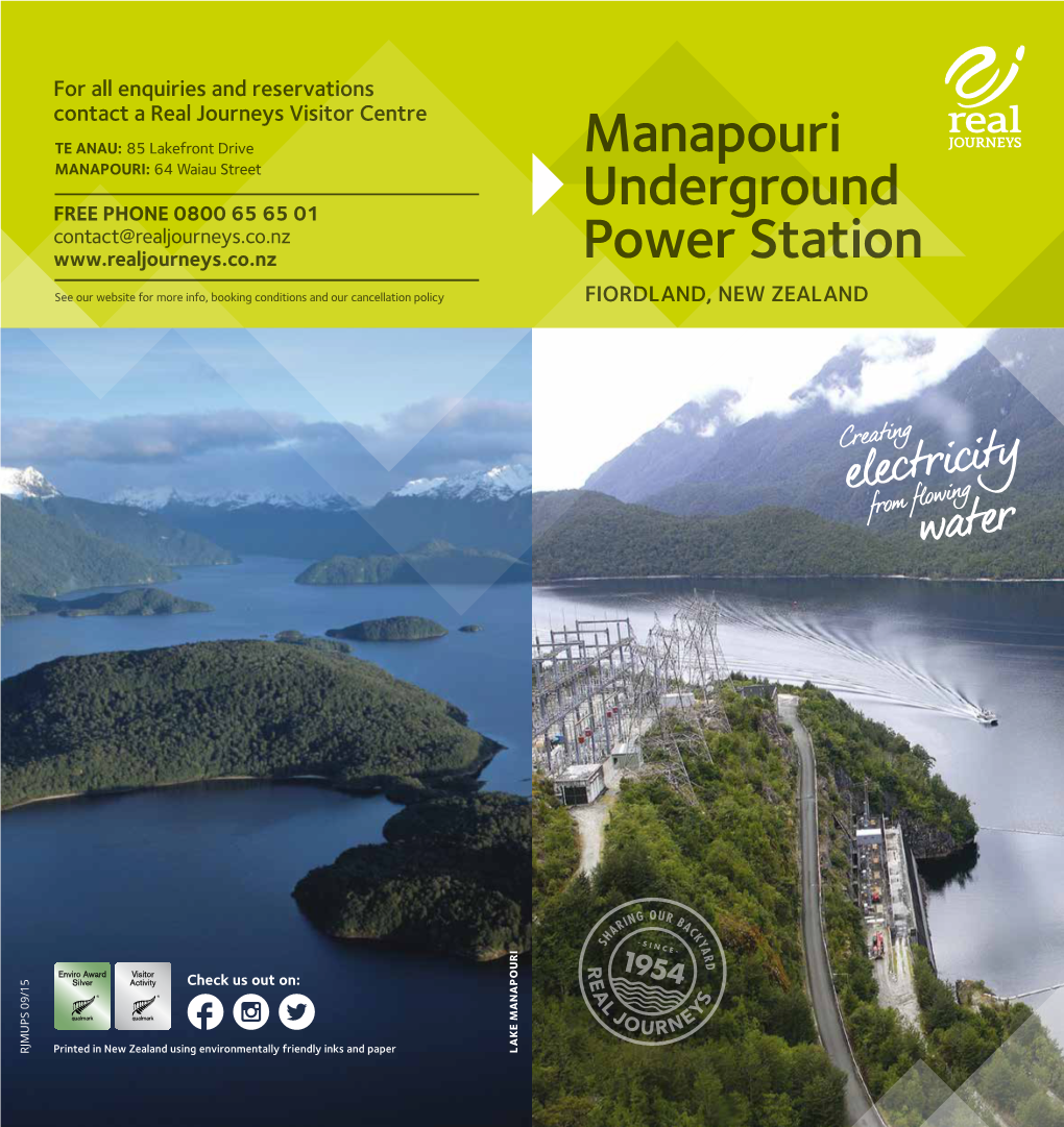 MANAPOURI Underground Power Station