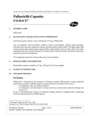 Palbociclib Capsules PALBACE®