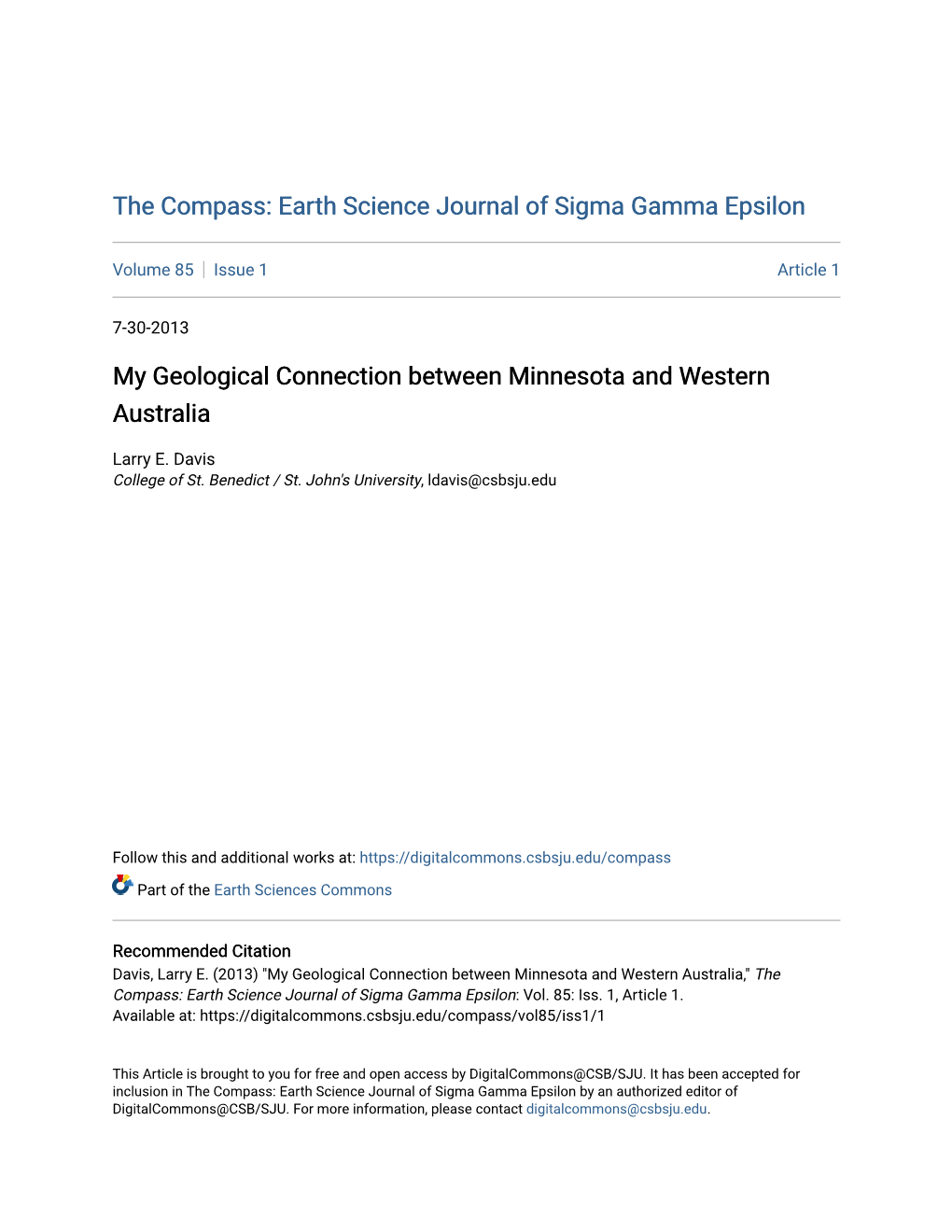 My Geological Connection Between Minnesota and Western Australia