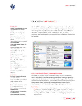 Oracle VM Virtualbox Data Sheet