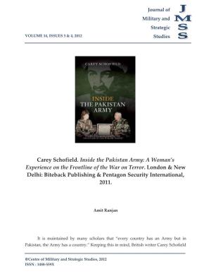 Carey Schofield. Inside the Pakistan Army: a Woman's