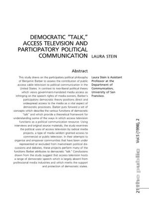 Access Television and Participatory Political Communication