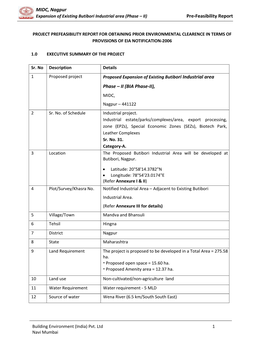 MIDC, Nagpur Pre-Feasibility Report Phase – II