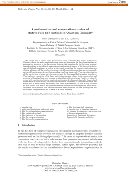 A Mathematical and Computational Review of Hartree-Fock SCF Methods in Quantum Chemistry