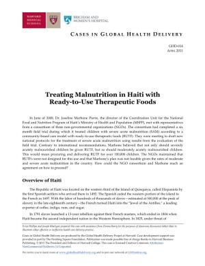Download GHD-014 Treating Malnutrition in Haiti with RUTF