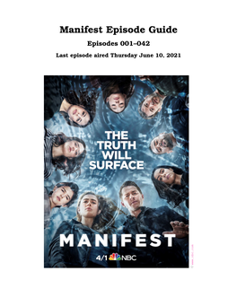 Manifest Episode Guide Episodes 001–042