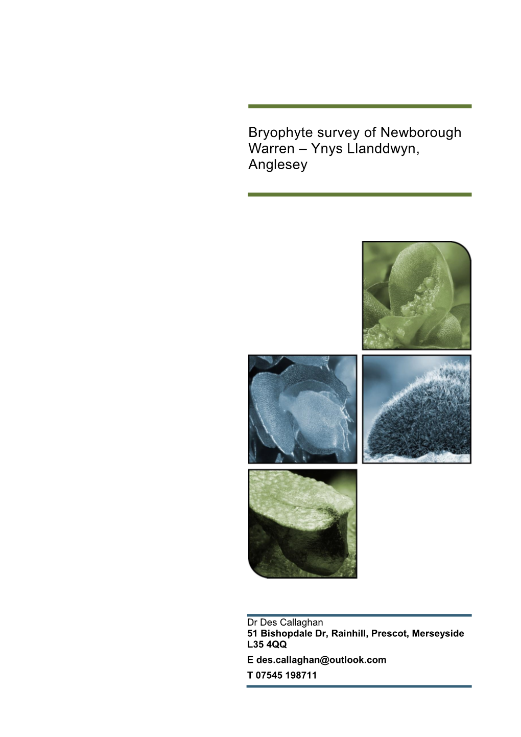 Bryophyte Survey of Newborough Warren – Ynys Llanddwyn, Anglesey