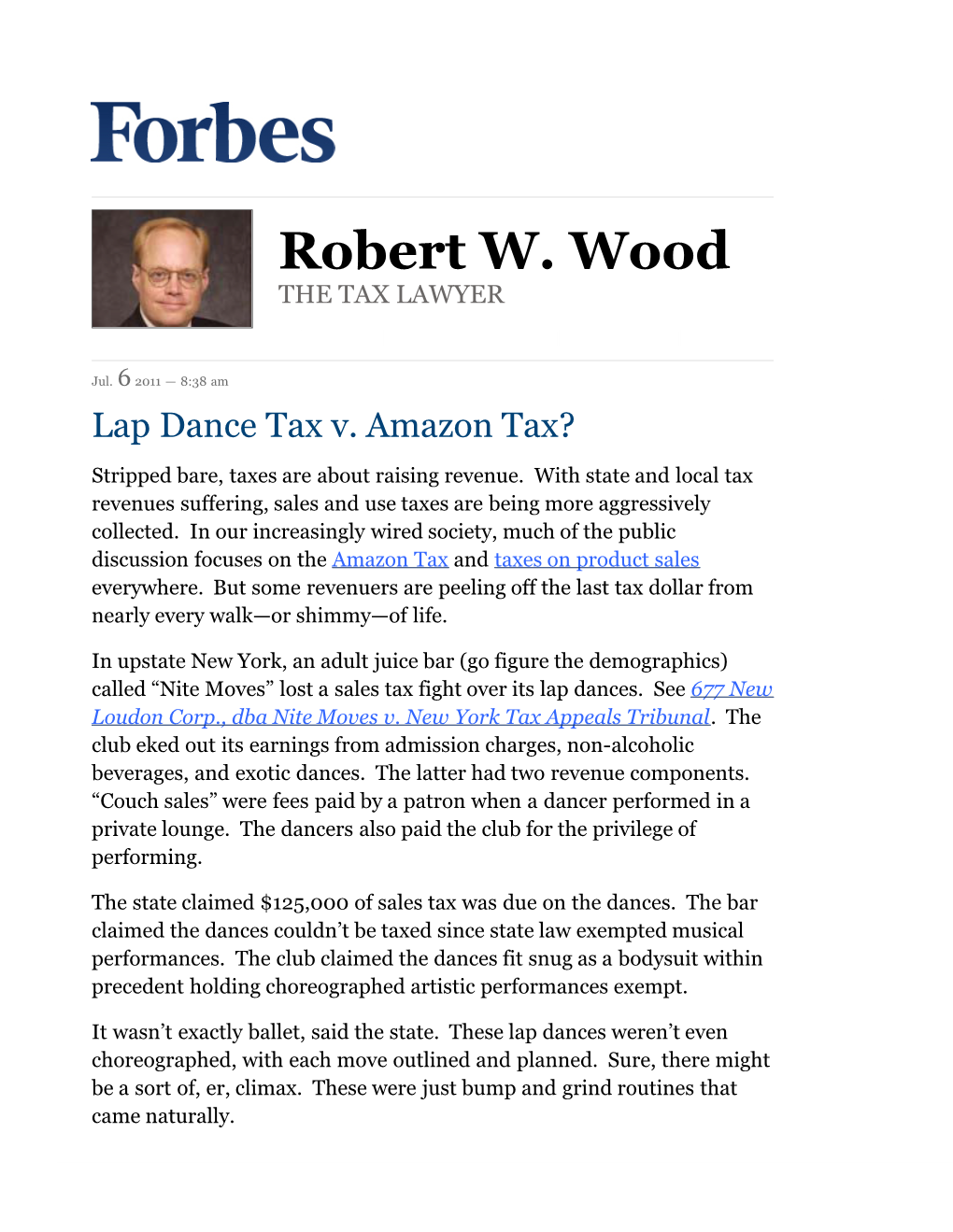 Lap Dance Tax V. Amazon Tax?