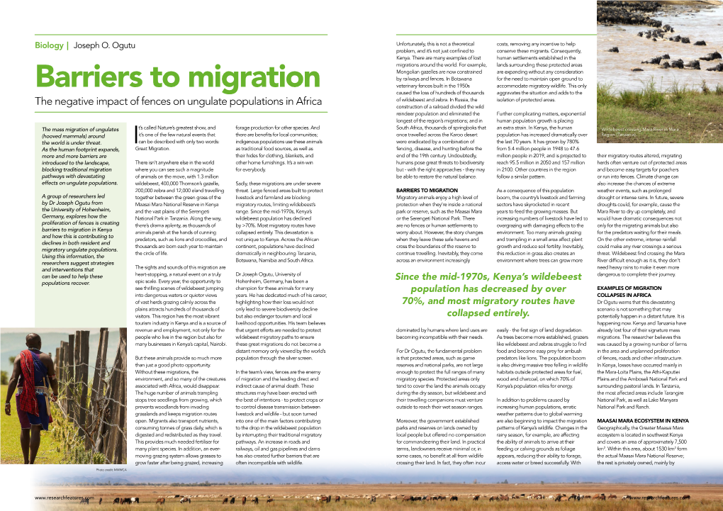 Barriers to Migration the Negative Impact Of