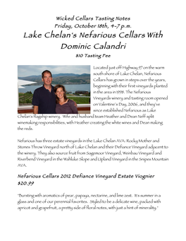 Lake Chelan's Nefarious Cellarswith Dominic Calandri