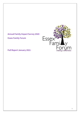 Annual Family Impact Survey 2020 Essex Family Forum Full Report January 2021