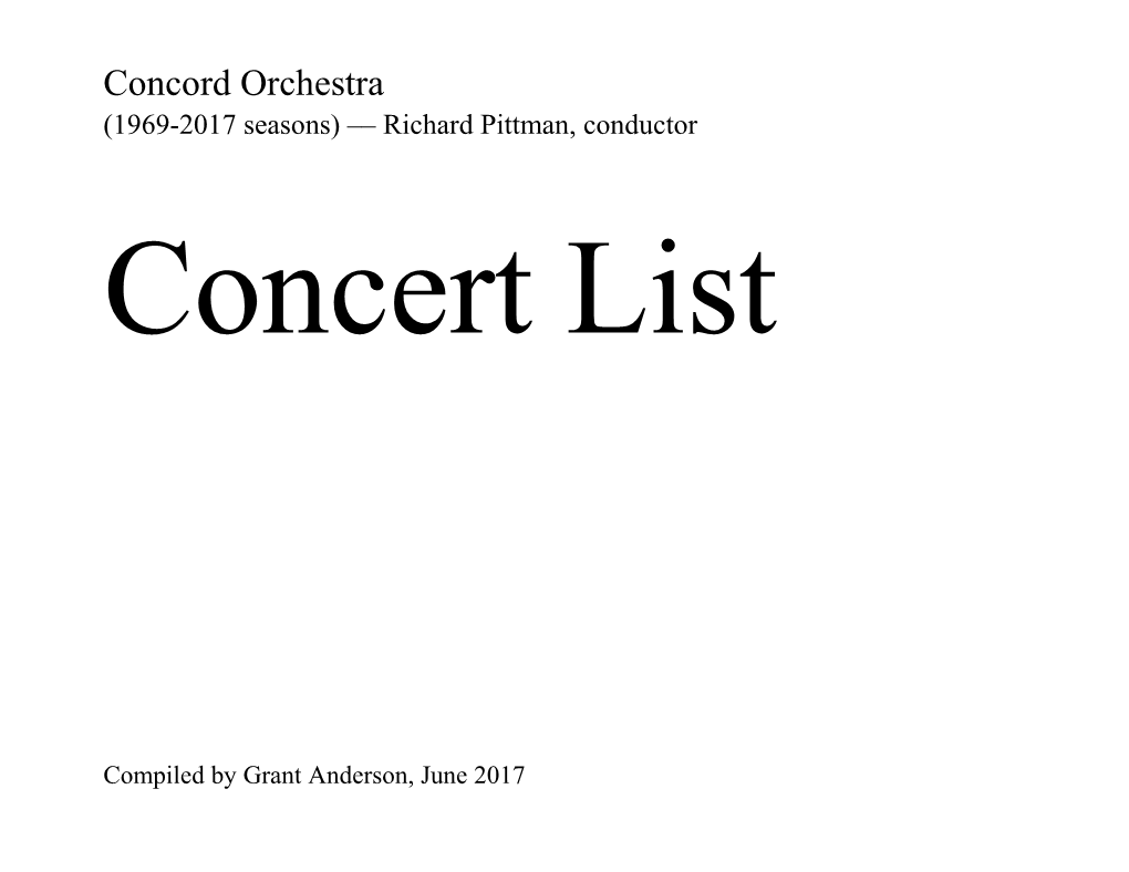 The Concord Orchestra