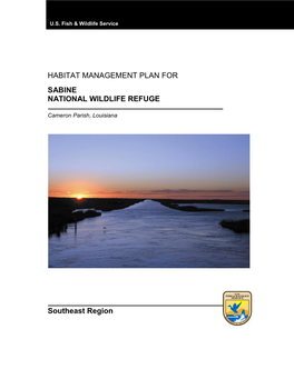 Habitat Management Plan for Sabine National Wildlife Refuge