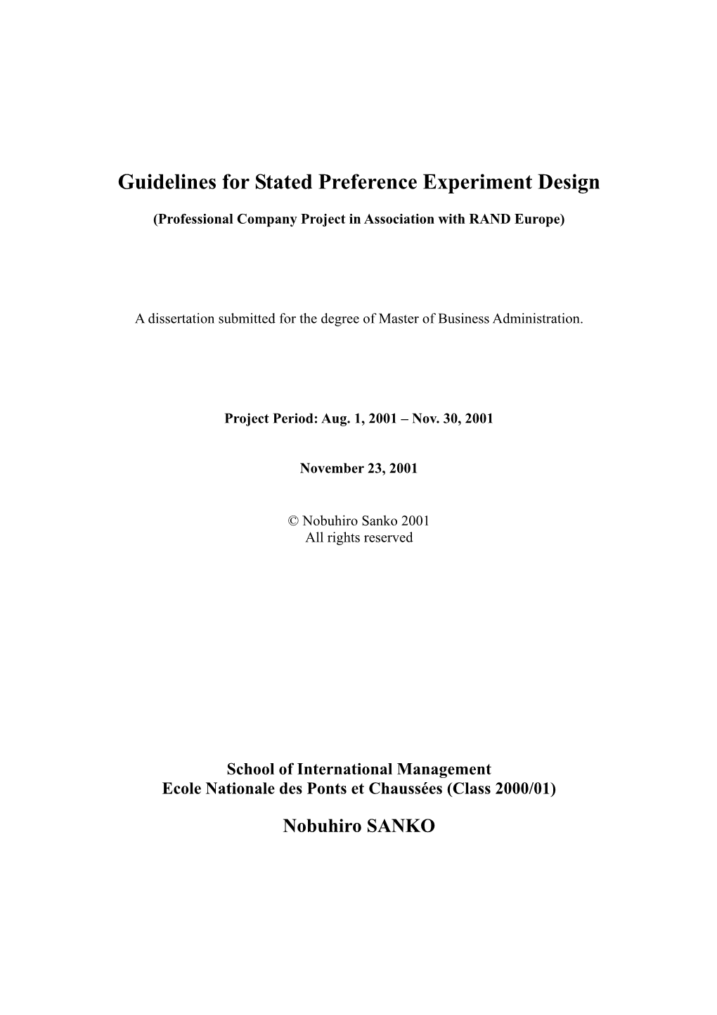 stated preference thesis