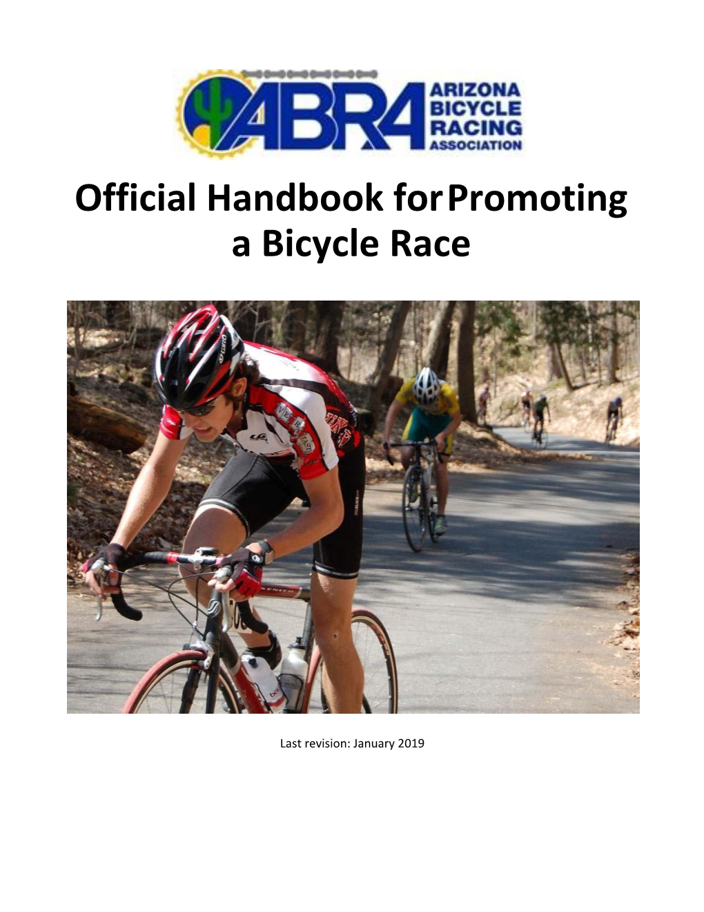 Official Handbook Forpromoting a Bicycle Race