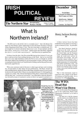 Irish Political Review, December 2005