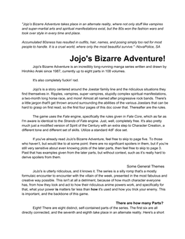 Jojo's Bizarre Adventure!