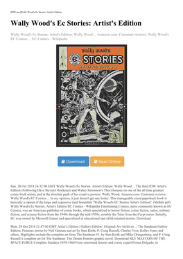 (Mobile Pdf) Wally Wood's Ec Stories: Artist's Edition