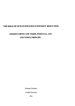 The Role of Ocean Policies in Poverty Reduction Insights from Cape Verde, Portugal and Sao Tome E Principe