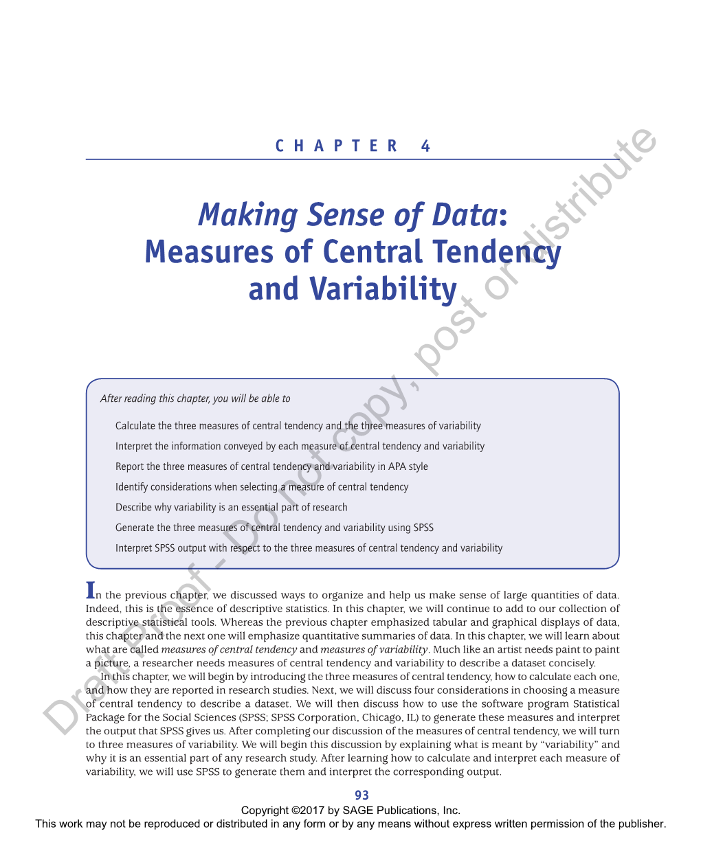 Measures of Central Tendency and Variability