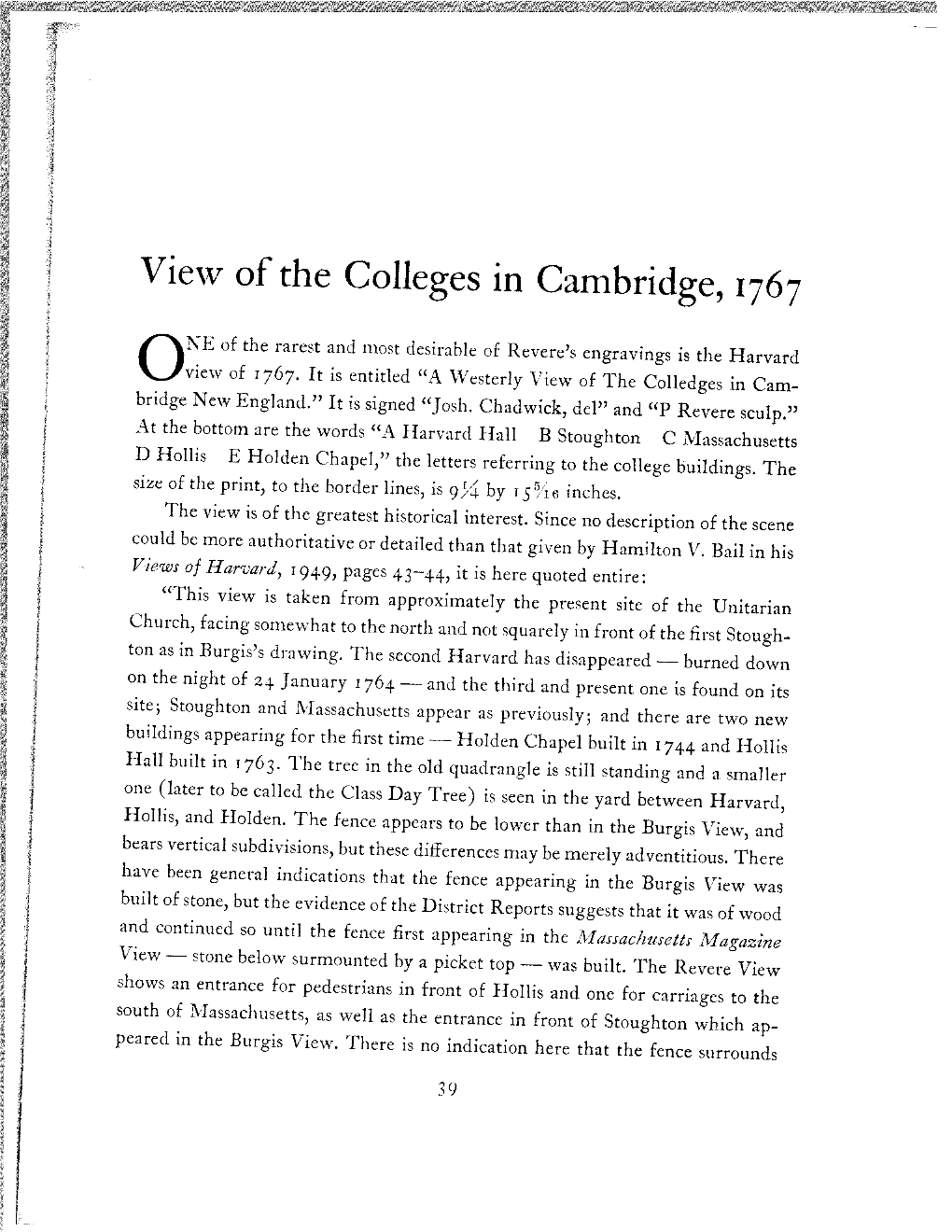 View of the Colleges in Cambridge, 1767
