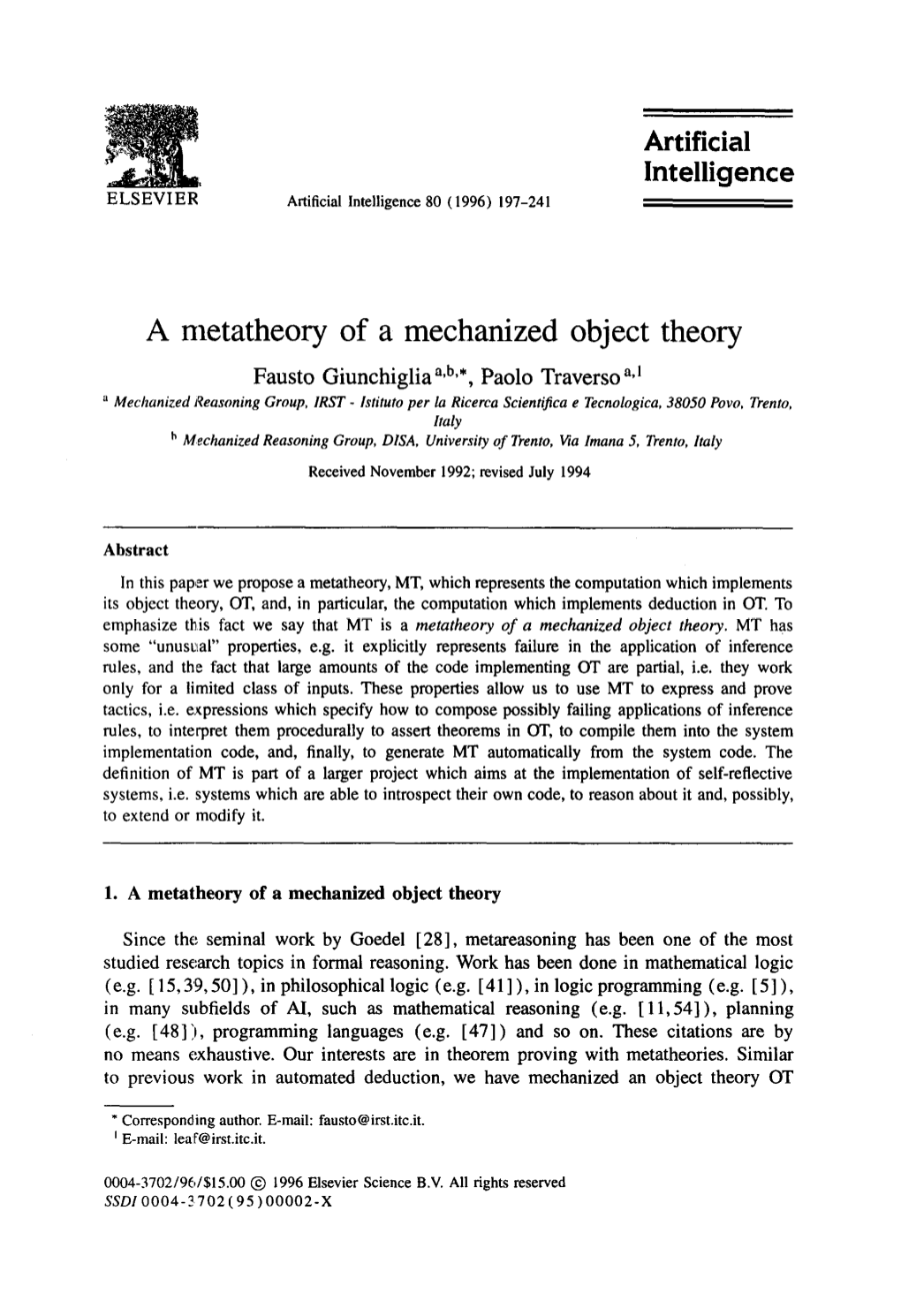 A Metatheory of a Mechanized Object Theory