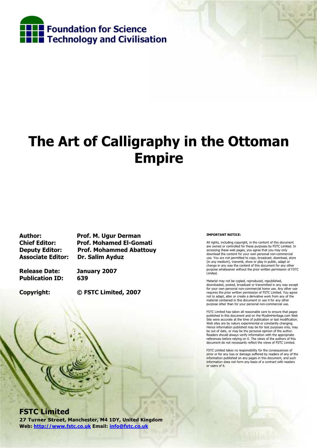 The Art of Calligraphy in the Ottoman Empire