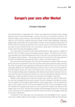 Europe's Year Zero After Merkel