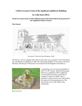 A Brief Account of Some of the Significant Lighthorne Buildings By