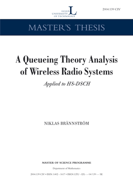 A Queueing Theory Analysis of Wireless Radio Systems Applied to HS-DSCH