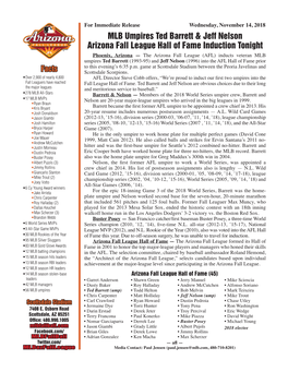 MLB Umpires Ted Barrett & Jeff Nelson Arizona Fall League Hall Of