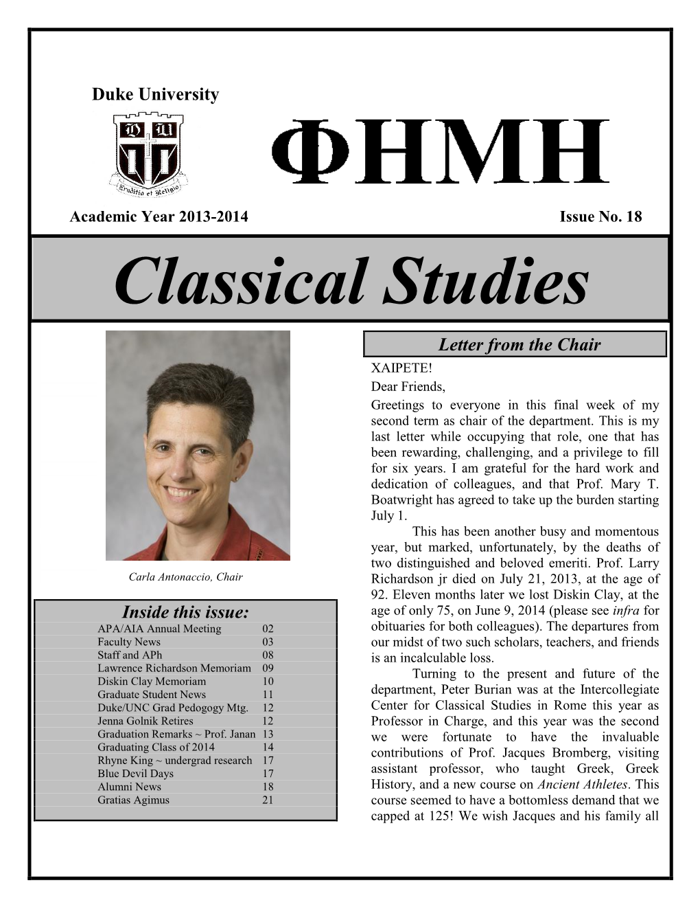 Rhyne King, Classics Major ‘14, Inscriptions That He Was Able to Translate and Can Now Use in Comparison with Greek Histories