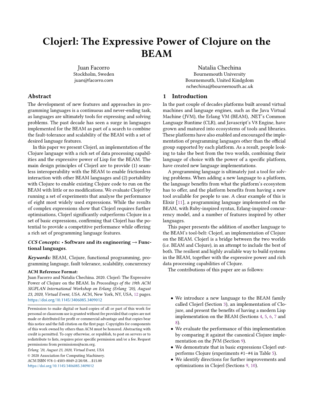 Clojerl: the Expressive Power of Clojure on the BEAM