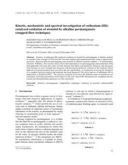 (III)-Catalysed Oxidation of Atenolol by Alkaline Permanganate (Sto