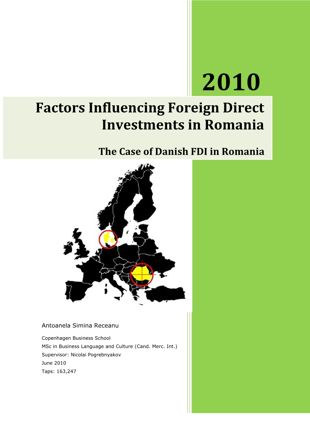 Factors Influencing Foreign Direct Investments in Romania