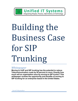 Building the Business Case for SIP Trunking