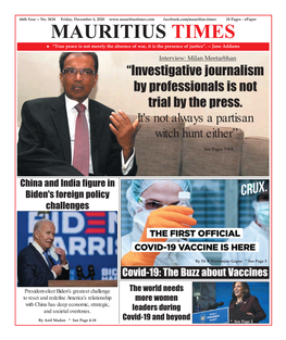 Unwind Mauritius Times Friday, December 4 , 2020 13