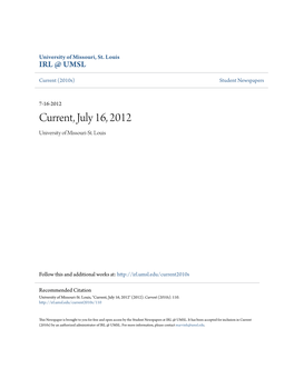 Current, July 16, 2012 University of Missouri-St