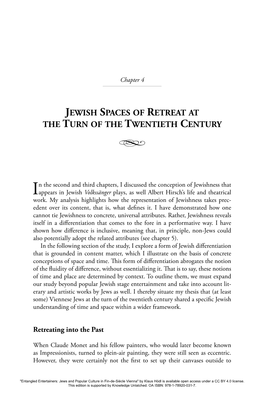 JEWISH SPACES of RETREAT at the TURN of the TWENTIETH CENTURY D