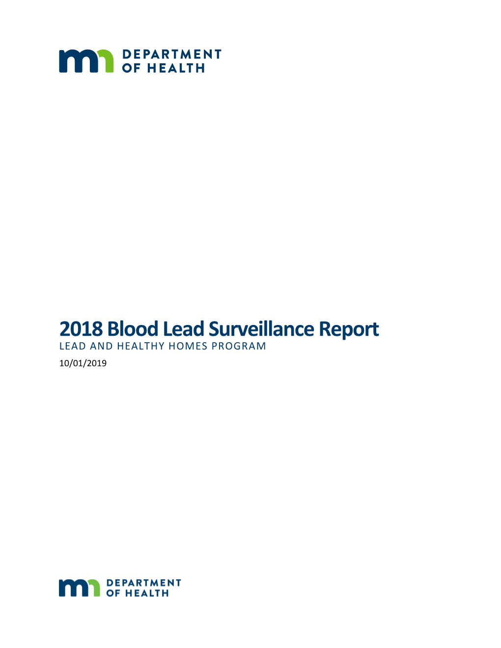 2018 Blood Lead Surveillance Report (PDF)