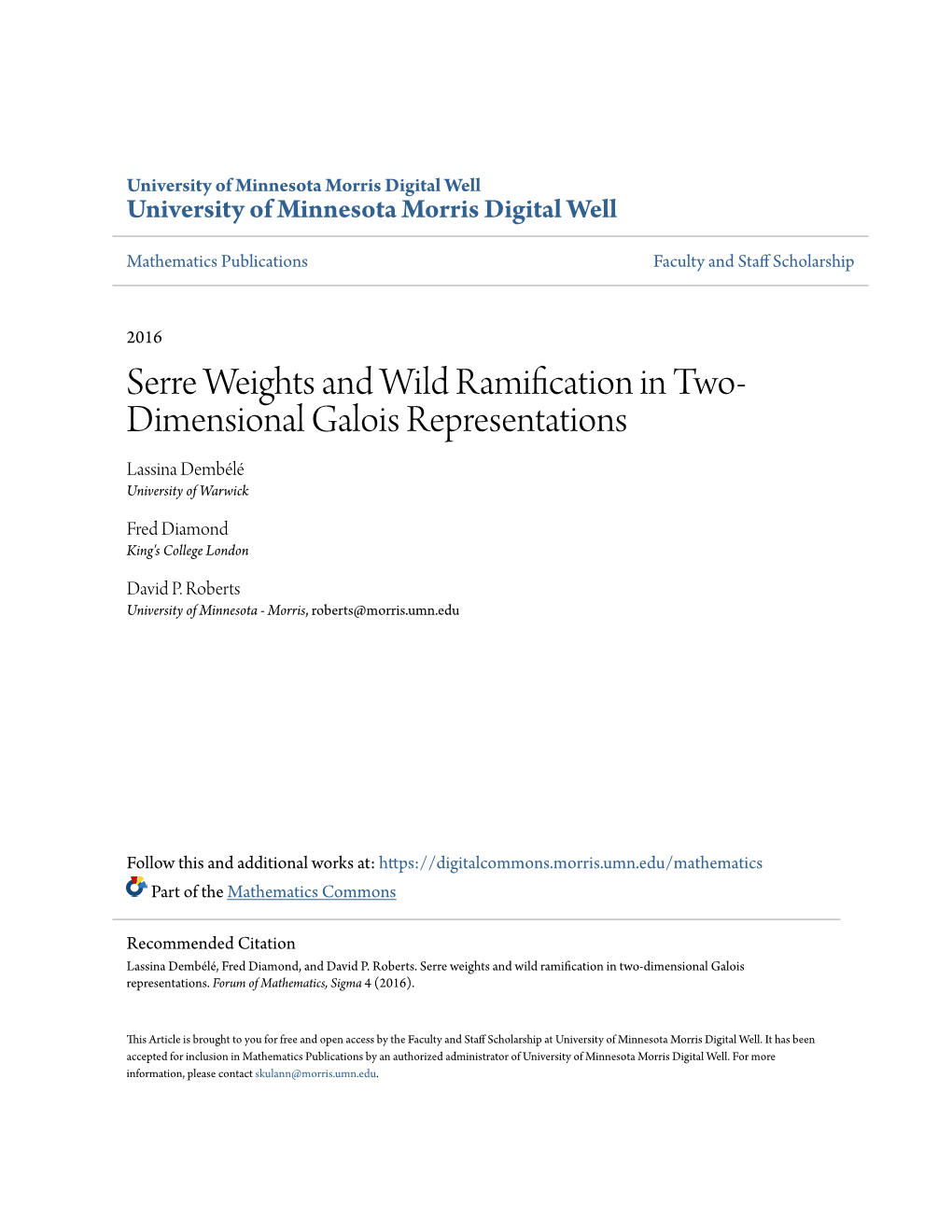 Serre Weights and Wild Ramification in Two-Dimensional Galois Representations