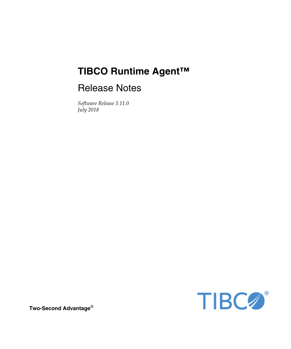 TIBCO Runtime Agent™ Release Notes