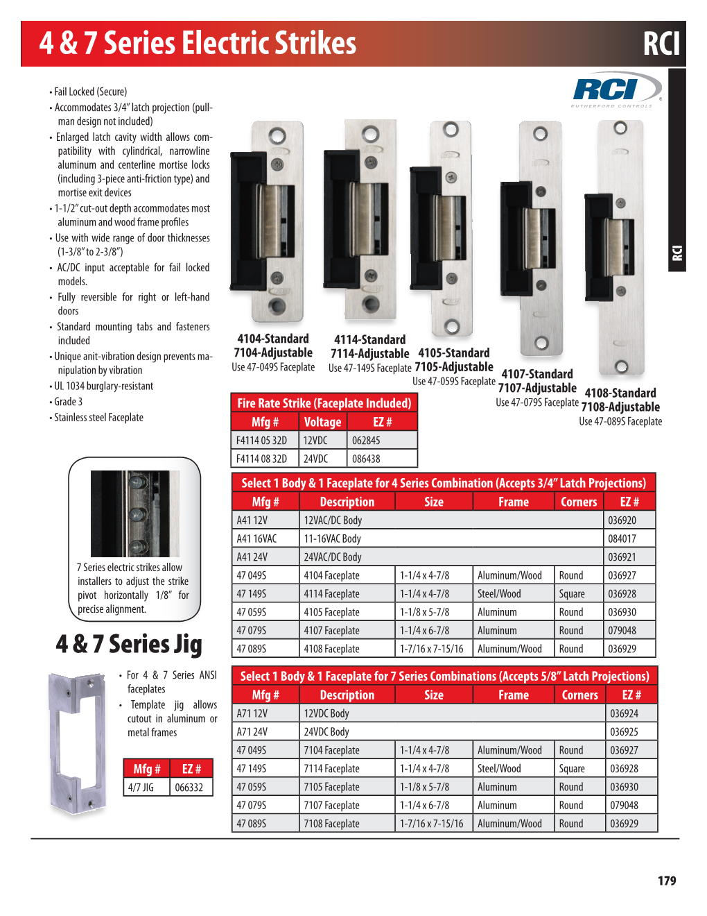 RCI 4 & 7 Series Electric Strikes