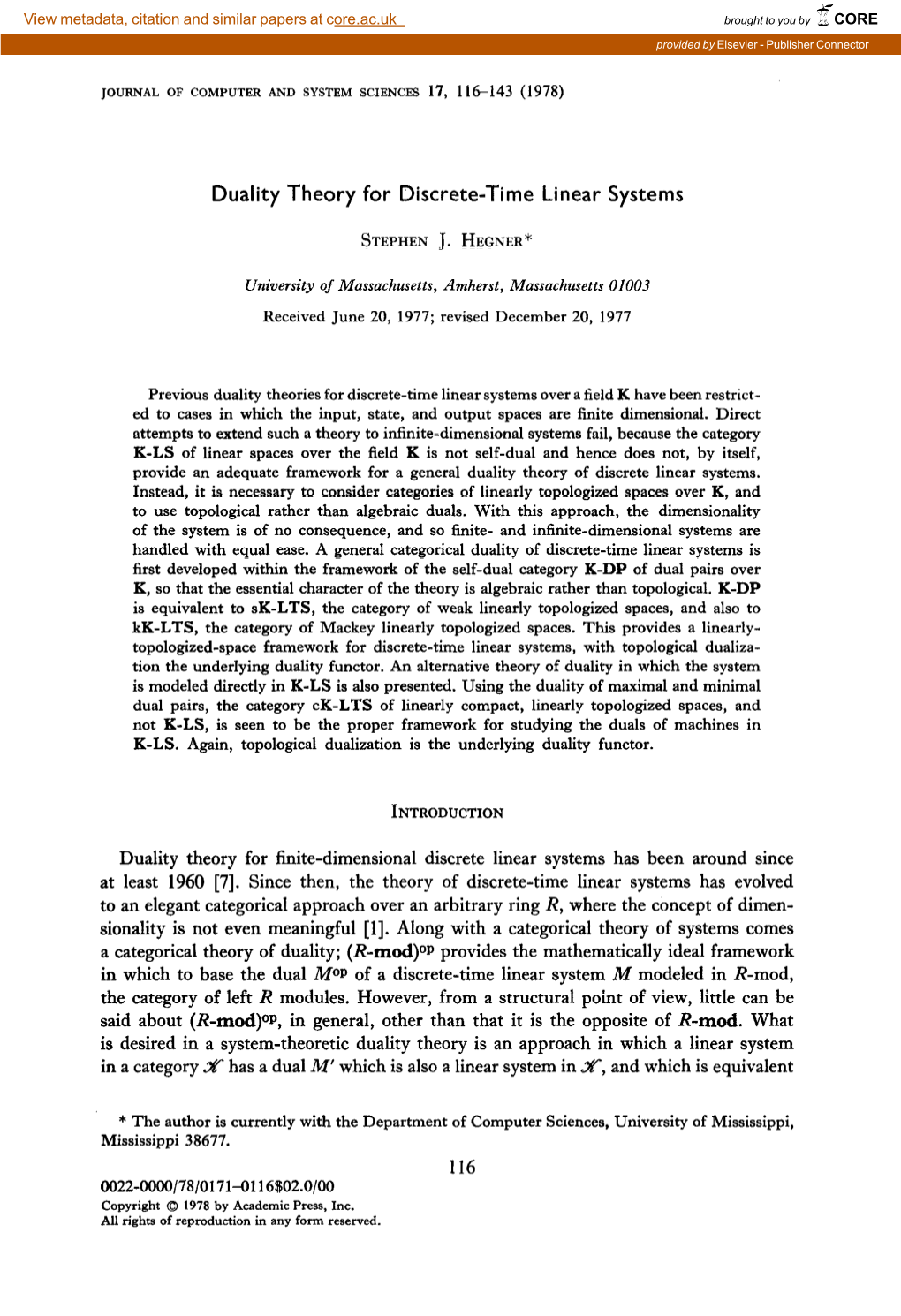 Duality Theory for Discrete-Time Linear Systems