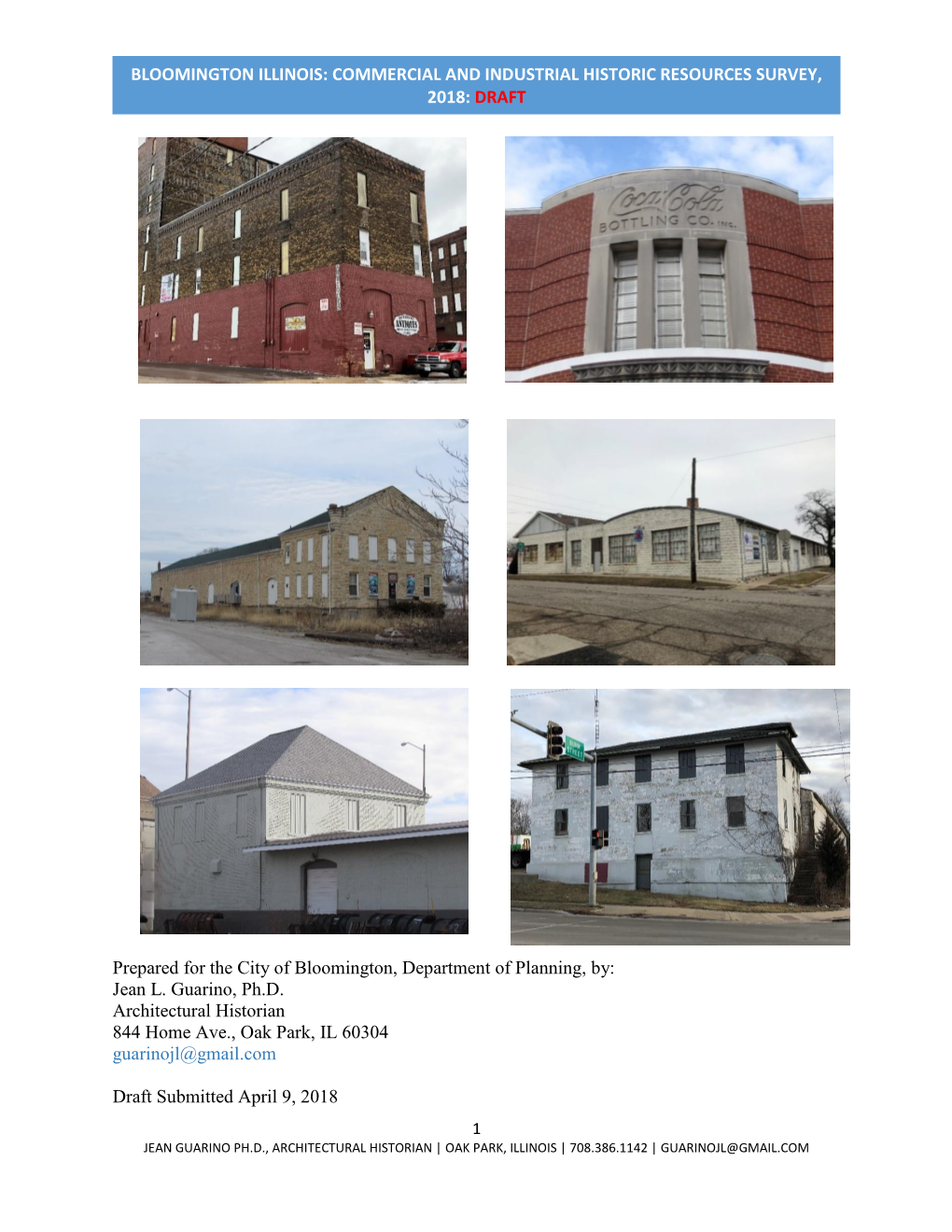 Commercial and Industrial Historic Resources Survey, 2018: Draft