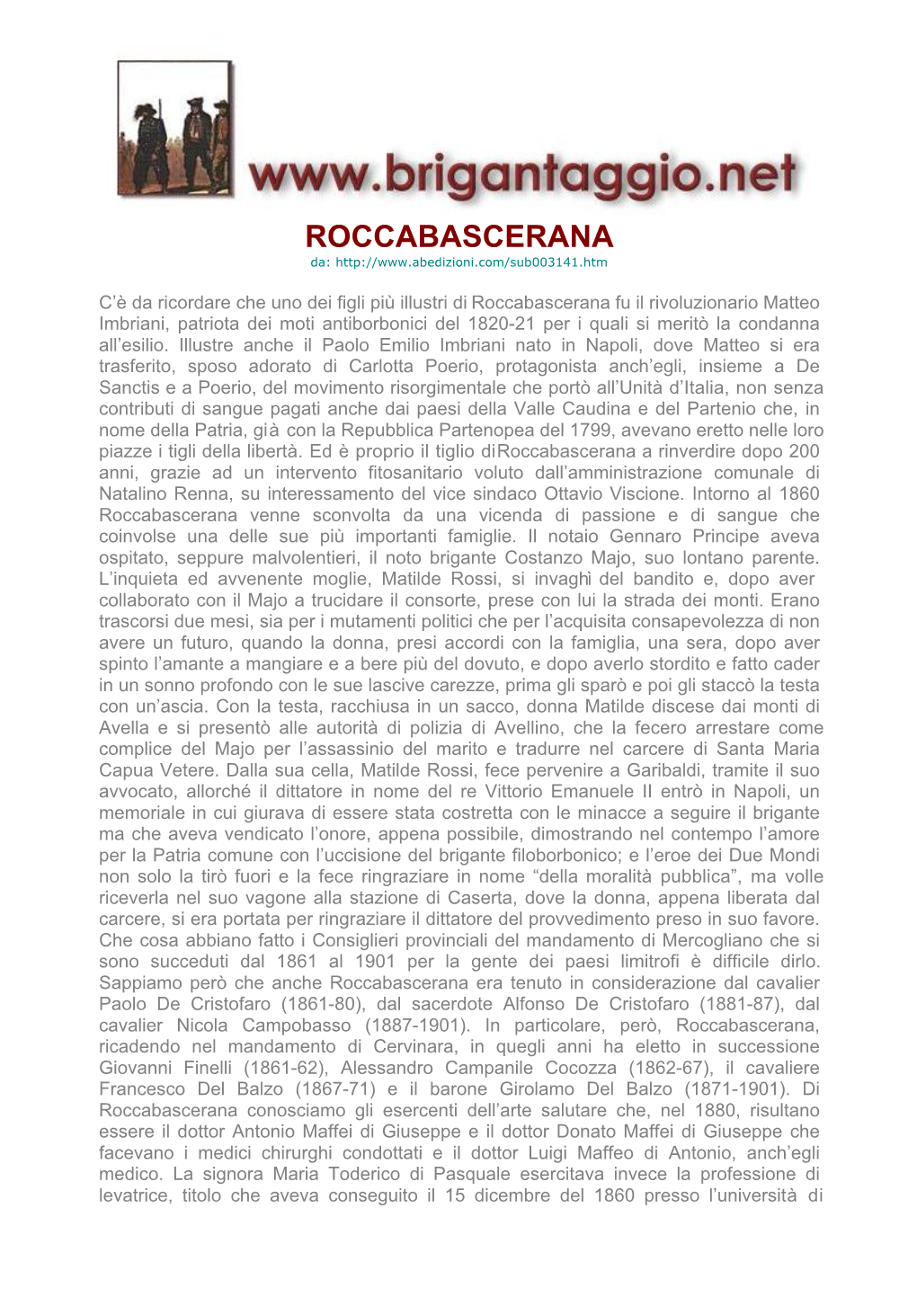 ROCCABASCERANA Da