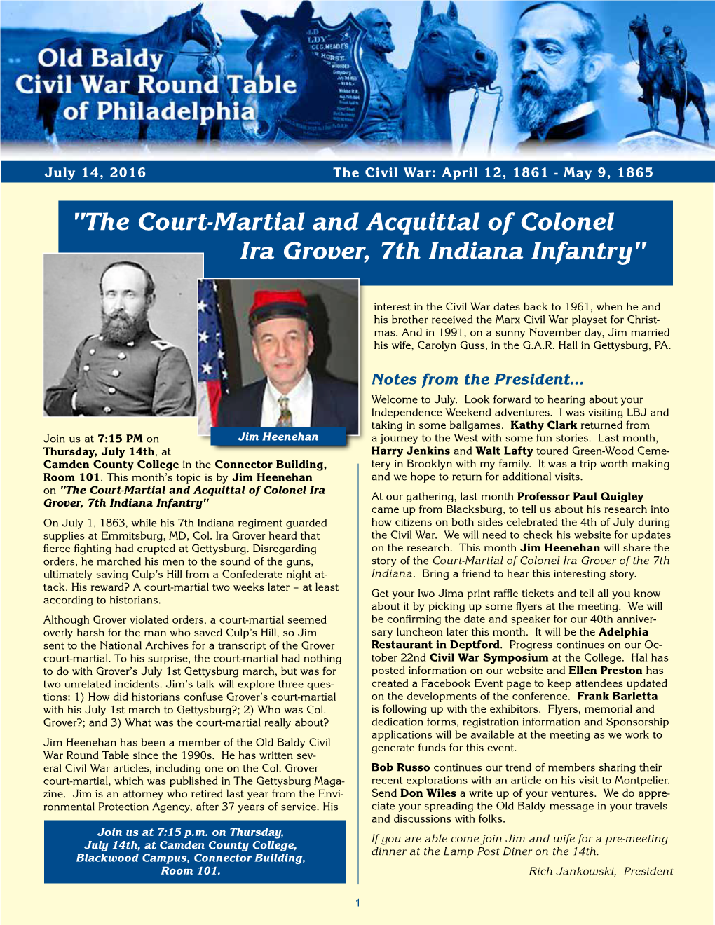 The Court-Martial and Acquittal of Colonel Ira Grover, 7Th Indiana Infantry"