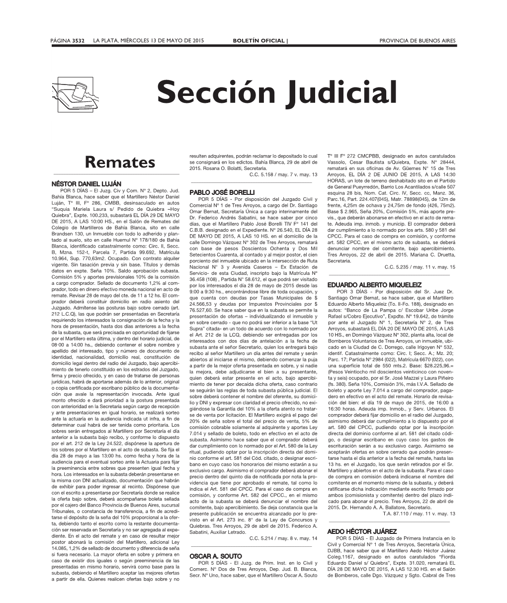 Sección Judicial Remates