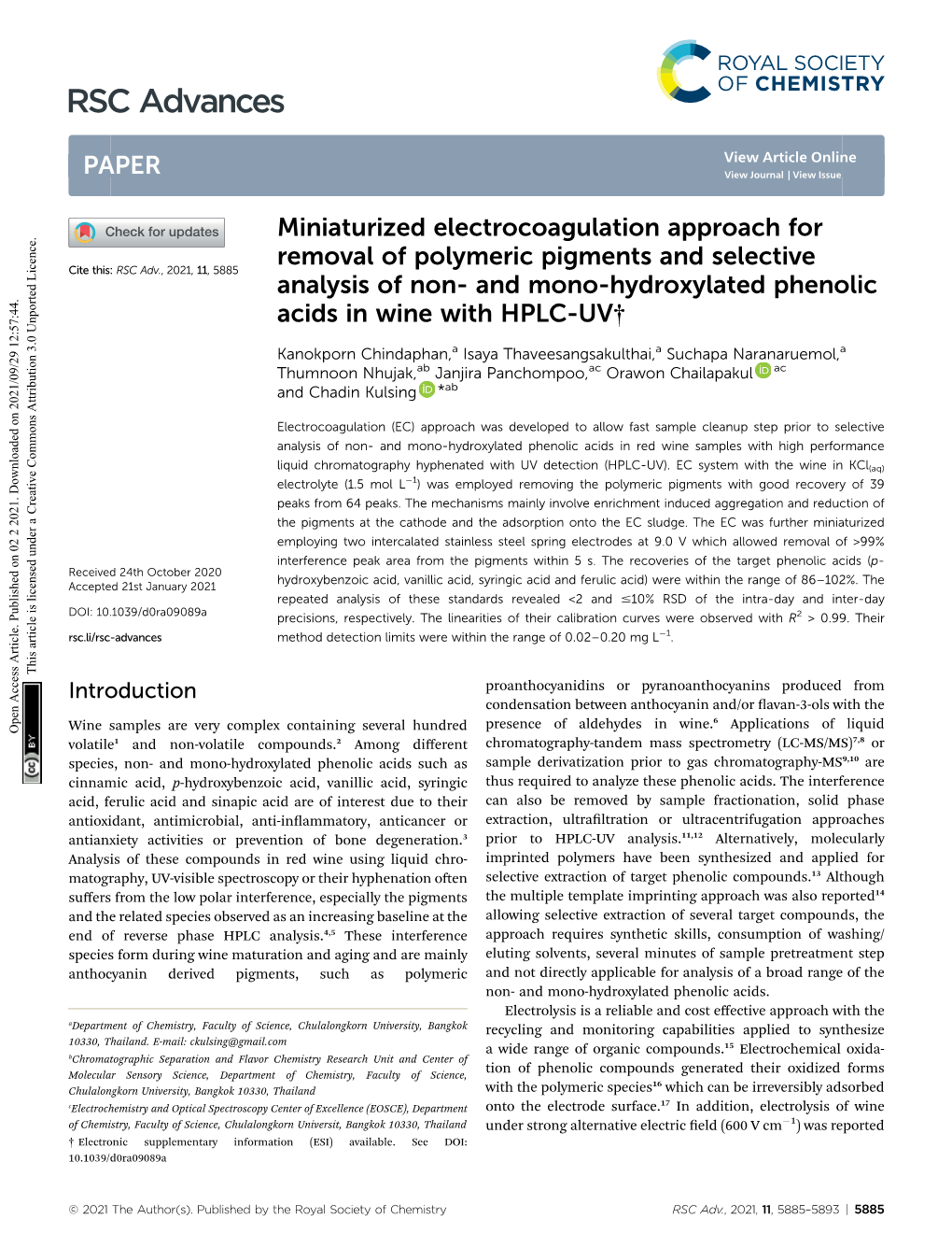 Miniaturized Electrocoagulation Approach For