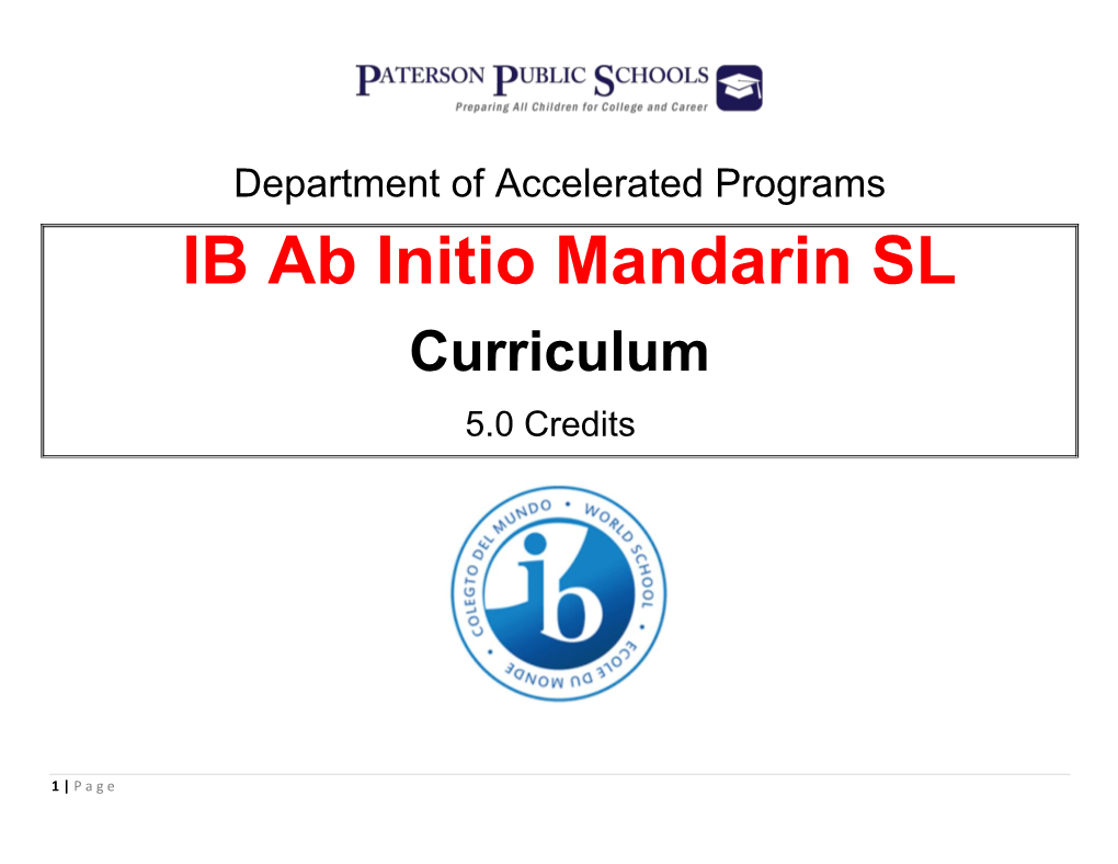 IB Ab Initio Mandarin SL